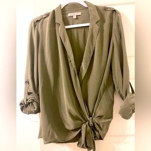 Olive Wrap Top